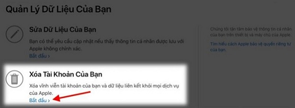 Cách xóa tài khoản icloud