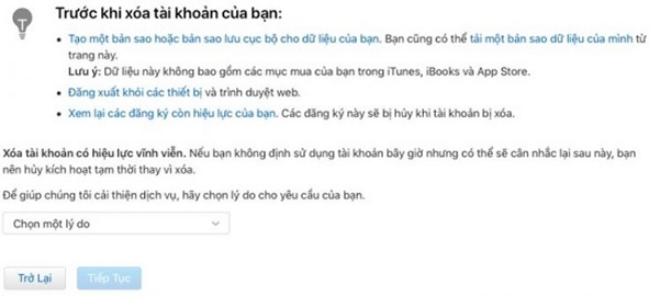 Cách xóa tài khoản icloud