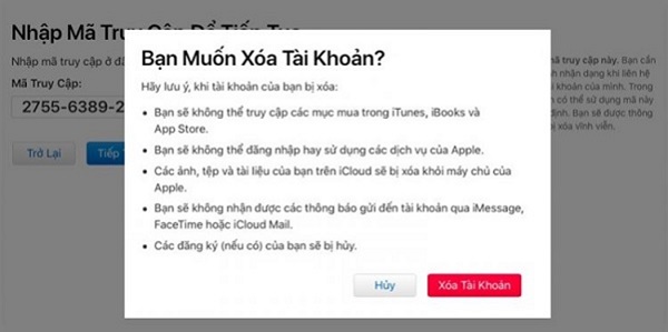 Cách xóa tài khoản icloud