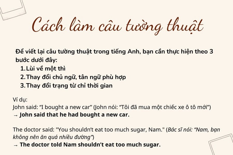 Câu trần thuật tiếng Anh