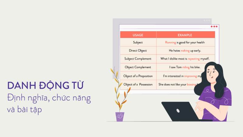 Khái niệm danh động từ trong tiếng Anh