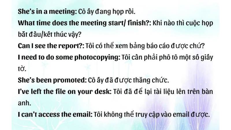 tiếng anh giao tiếp cho người đi làm