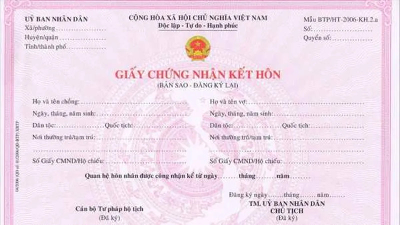 huỷ giấy đăng ký kết hôn