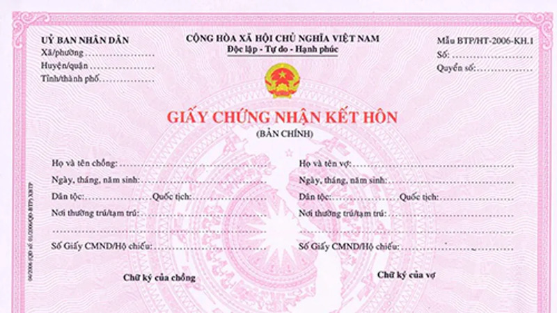 Cấp Giấy chứng nhận kết hôn