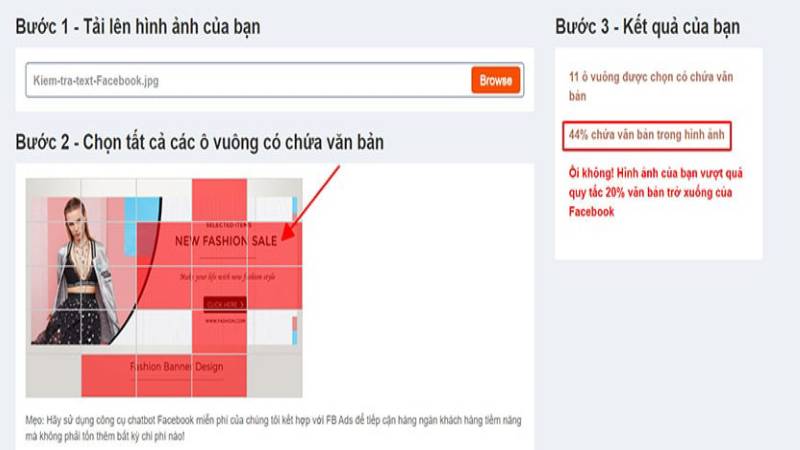 hướng dẫn check text quảng cáo facebook