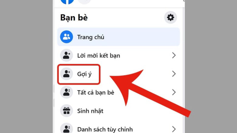 Sử dụng gợi ý facebook