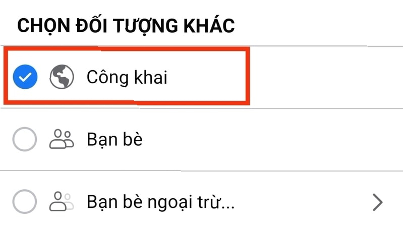 chế độ công khai trên facebook