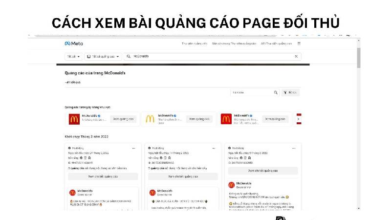 Cách xem quảng cáo page của đối thủ