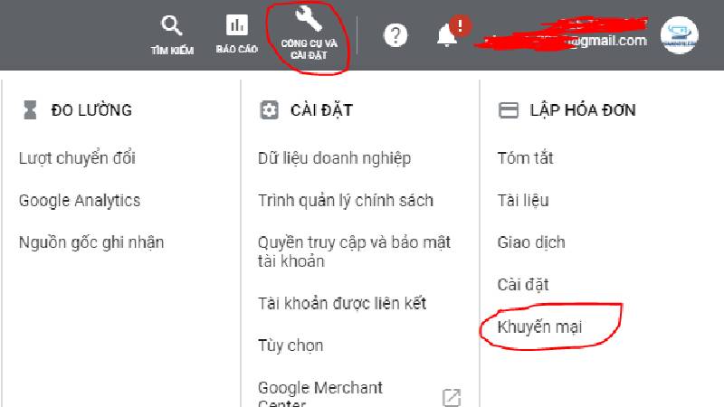 cách lấy mã khuyến mãi google adwords