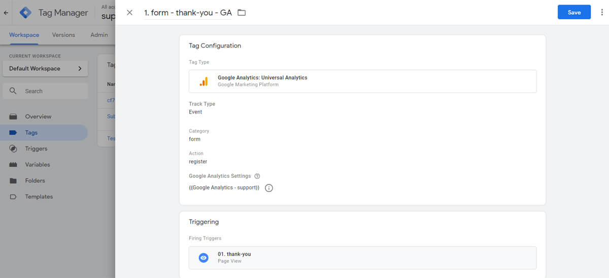 Tracking form bằng Google Tag Manager