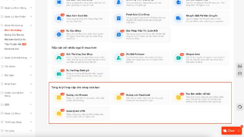 Ở shopee chạy quảng cáo qua Facebook