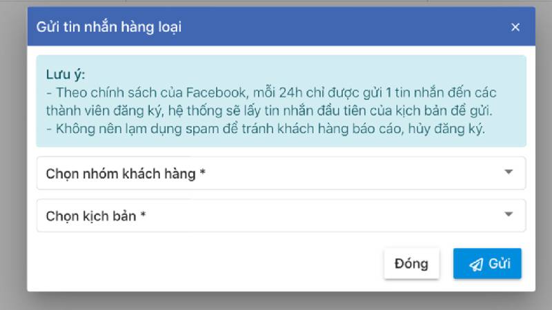 Cách để gửi tin nhắn hàng loạt trên facebook.