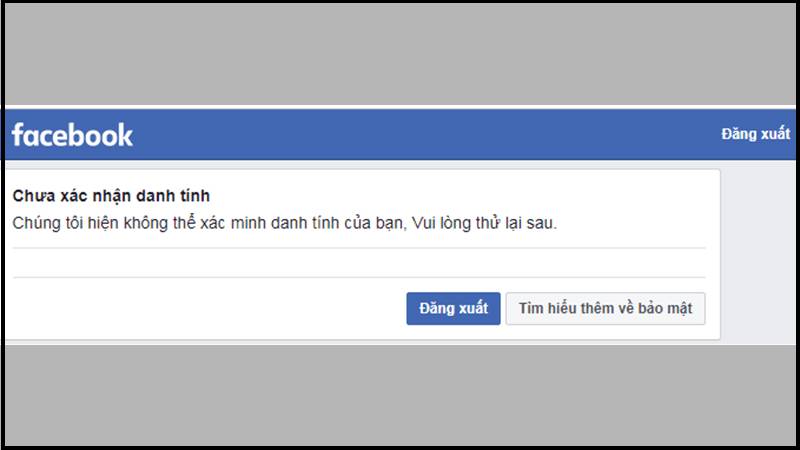 không xác minh được facebook