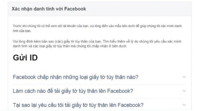 Xài CMND để lấy lại tài khoản quảng cáo FB