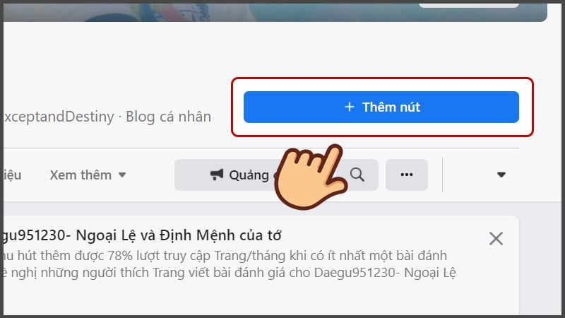 Cách thêm nút trên fanpage