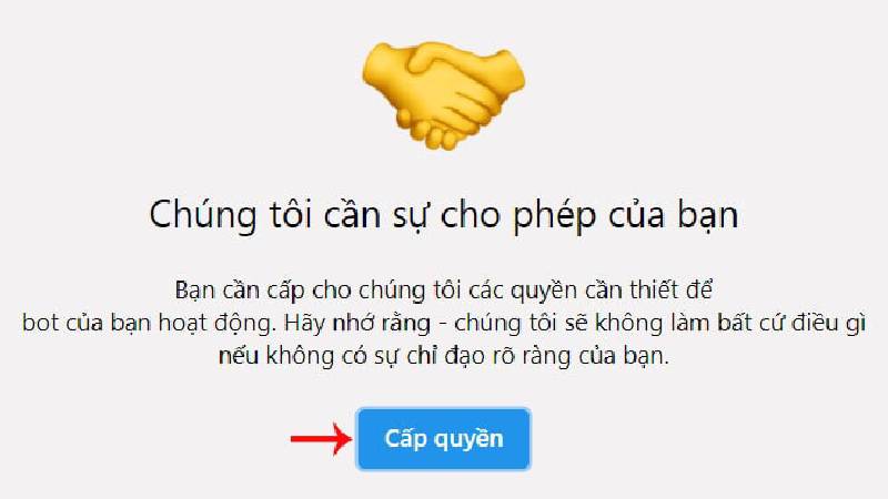 Chatfuel cần quyền truy cập Facebook