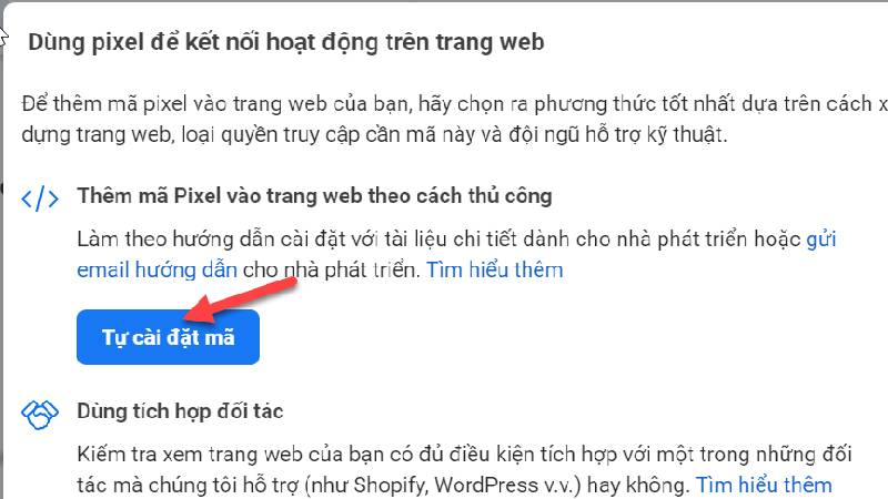 Tự cài mã Pixel Facebook 