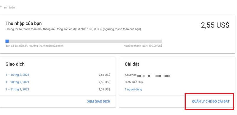 Các bước để nhận tiền quảng cáo Google Adsense