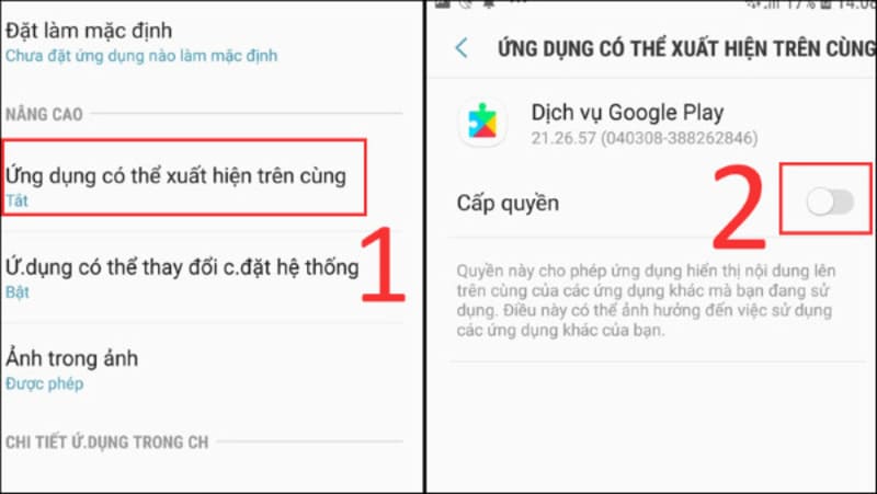 Tắt quảng cáo Google Play trong Cài đặt ứng dụng