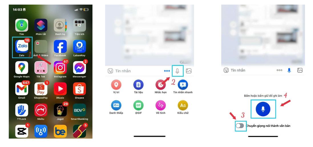 Nhắn tin bằng giọng nói trực tiếp trong Zalo